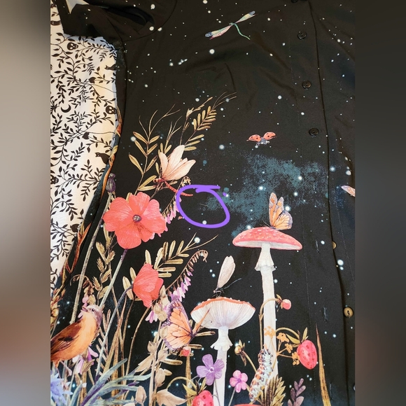 Blackmilk Fairytale Floral Short Sleeve Shirt Dress - Picture 7 of 9